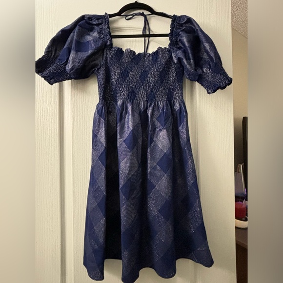 Hill House Home Navy Glitter Check Athena - Picture 2 of 3